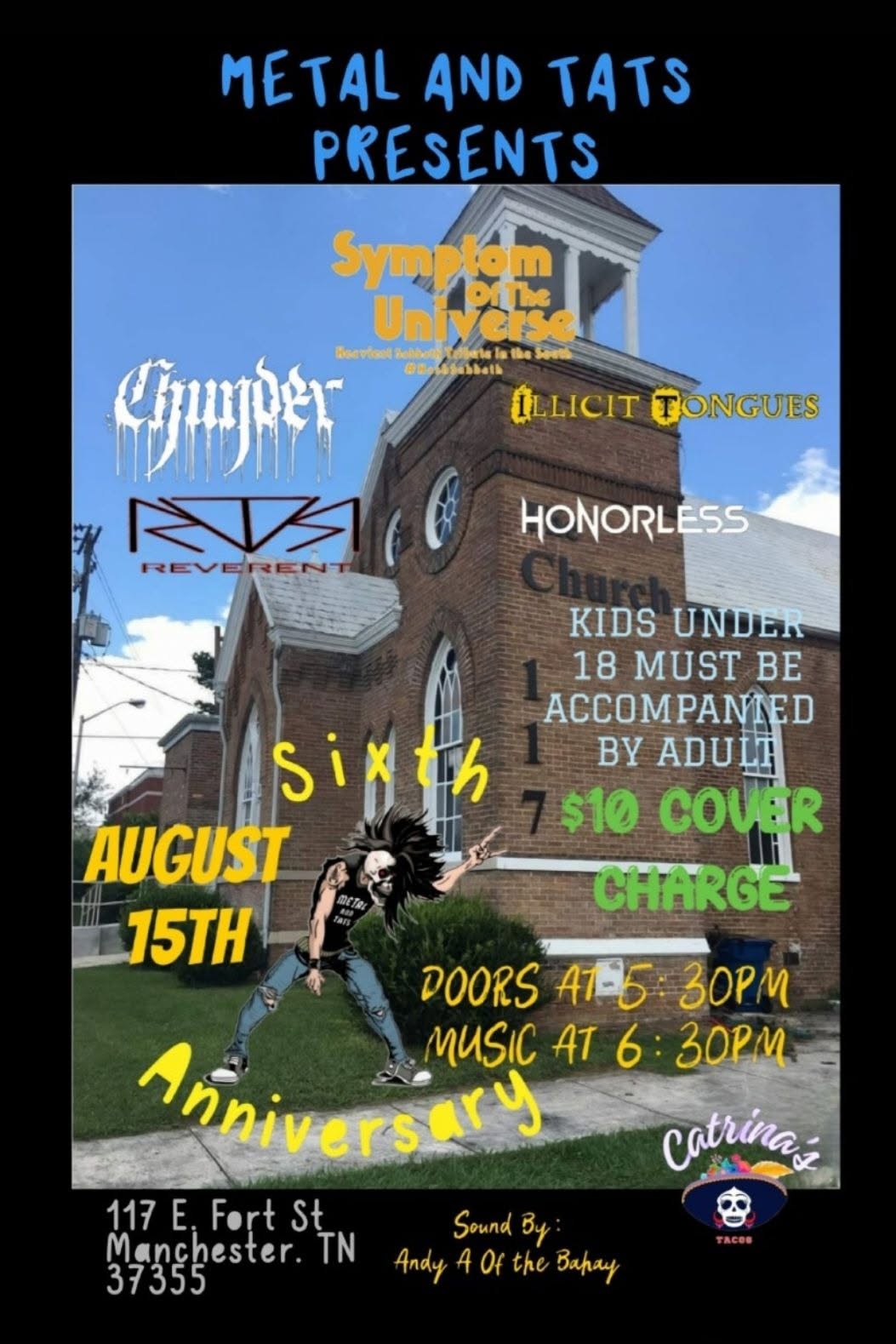 Metal and Tats sixth anniversary show flyer thumbnail